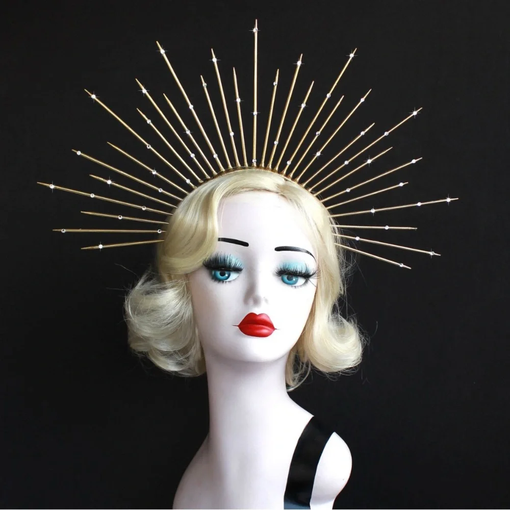 Gold Halo Crown Headpiece - Picture 6 of 6